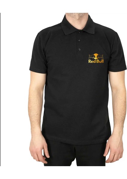 Redbull Gold Polo Yaka Siyah Tişört