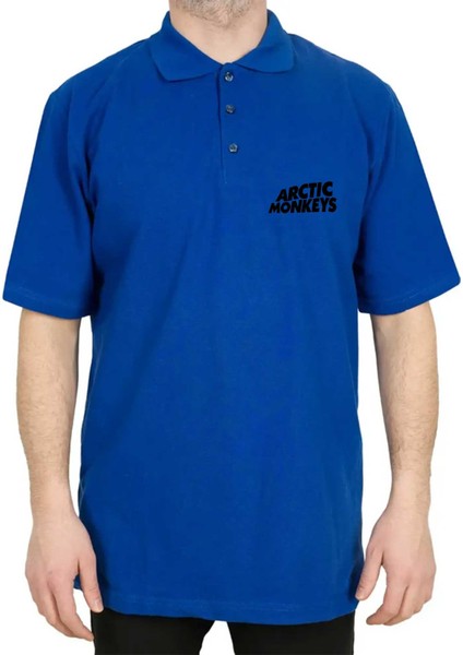 Arctic Monkeys Logo Polo Yaka Mavi Tişört