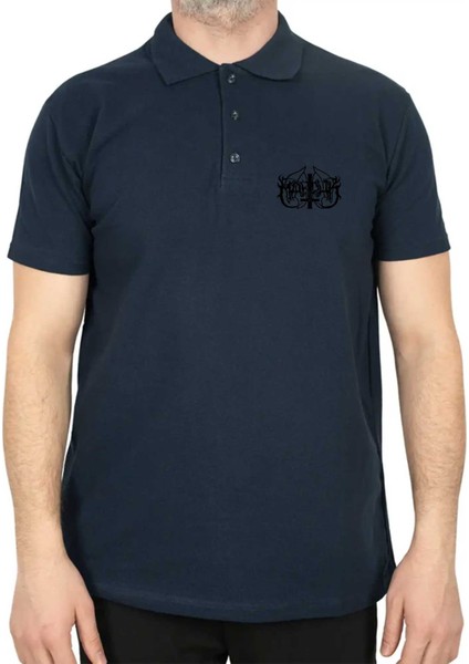 Marduk Logo Polo Yaka Lacivert Tişört