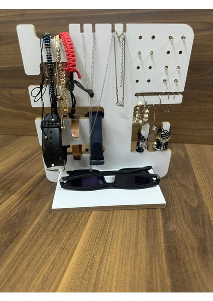 Kadın Takı Organizeri – Çok Bölmeli, Saat ve Takı Düzenleyici, Şık Masaüstü Stand fiyatları