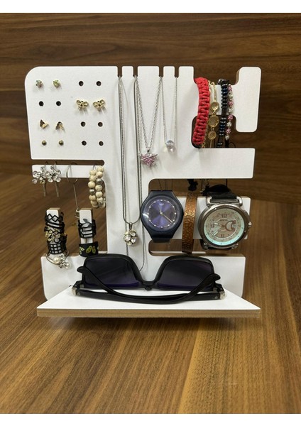 Kadın Takı Organizeri – Çok Bölmeli, Saat ve Takı Düzenleyici, Şık Masaüstü Stand modelleri