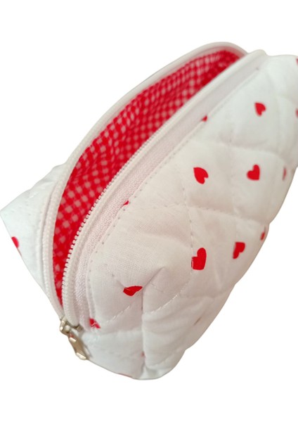 Love Heart Kalpli Kapitone Kalemlik & Kalem Kutusu – Kırmızı Astar, Geniş Hacimli 20×8×8 cm indirimleri