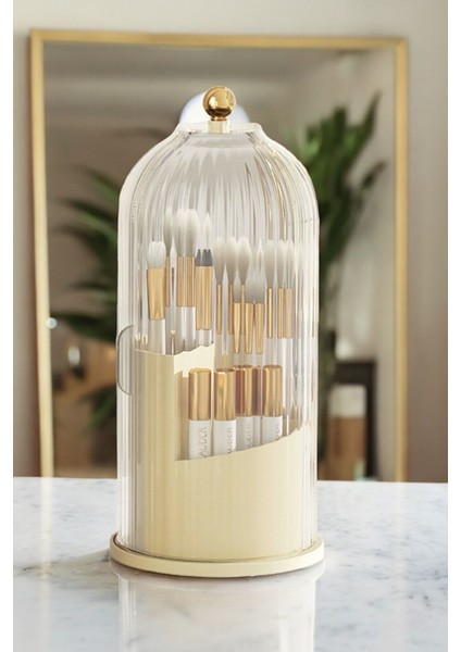Şeffaf Sürgülü Kozmetik ve Fırça Organizeri, Banyo ve Makyaj Düzeni modelleri