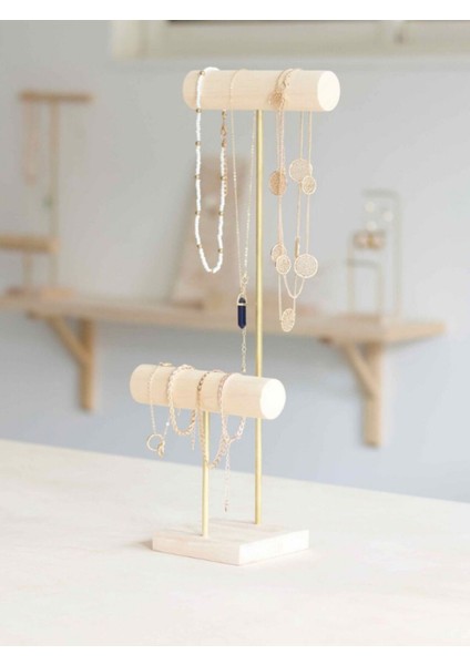 Ahşap Takı Organizeri Bileklik ve Kolye Askısı, Düzenleyici, Kahverengi fırsatları