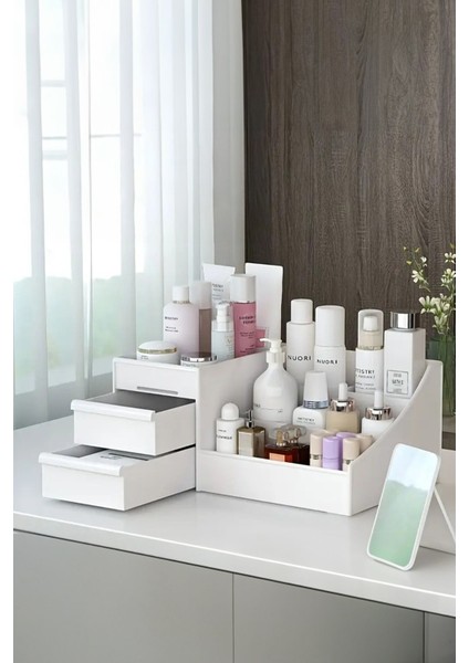 Beyaz Çok Amaçlı Çekmeceli Organizer Kozmetik Takı Düzenleyici modelleri