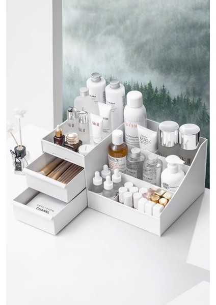 Beyaz Çok Amaçlı Çekmeceli Organizer Kozmetik Takı Düzenleyici indirimleri