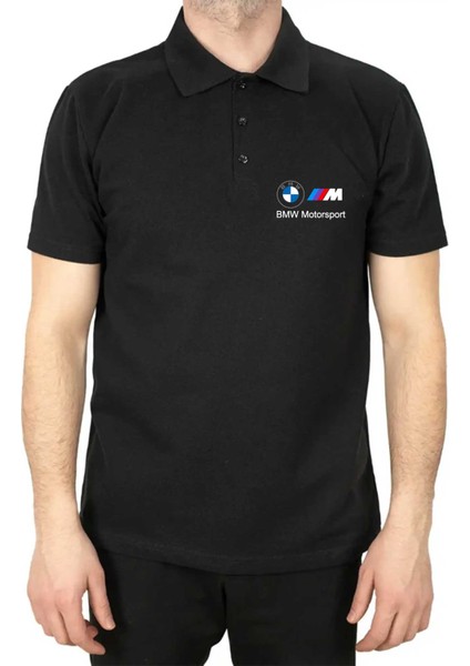 Bmw Logo M Power Motorsport 2 Polo Yaka Siyah Tişört