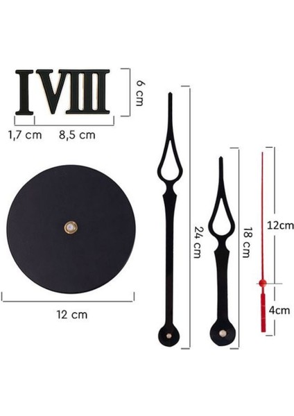 Yapışkanlı Dekoratif Büyük Boy Roma Rakamlı Duvar Saati fırsatları