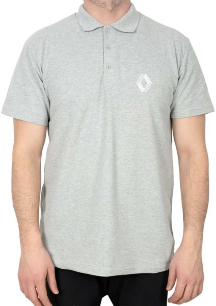 Renault Logo Polo Yaka Gri Tişört