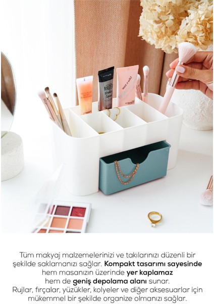 Yeşil 7 Bölmeli Çekmeceli Makyaj ve Takı Organizeri, Masaüstü Düzenleyici fırsatları