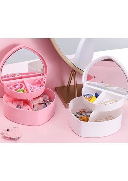 Beyaz Kalpli Aynalı Takı Saklama Kutusu, Bölmeli, Şık ve Kullanışlı Tasarım modelleri