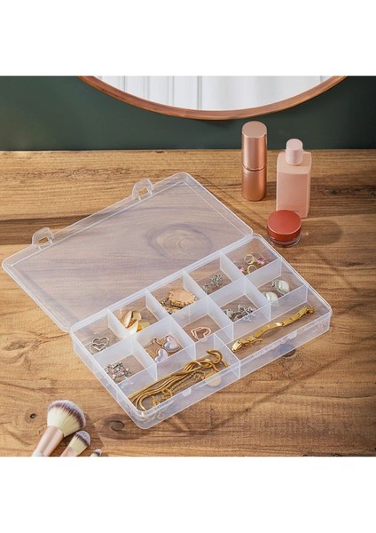 Beyaz 12 Bölmeli Çok Amaçlı Organizer, Takı, Makyaj ve Vida Kutusu