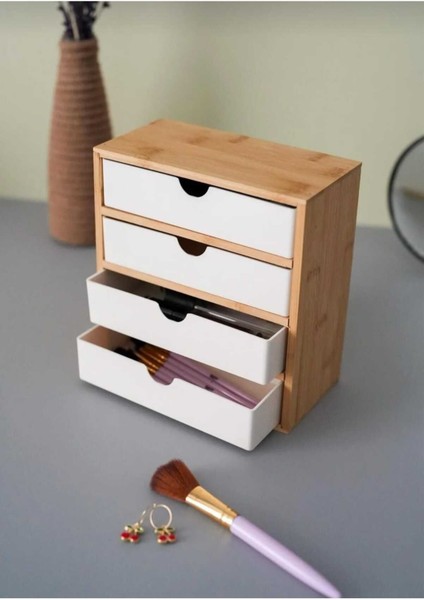 Bambu 4 Çekmeceli Çok Amaçlı Düzenleyici Organizer Kahverengi fiyatları