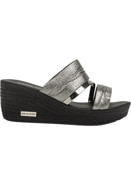 Platin Kırışık Kadın Terlik PC-6962-
