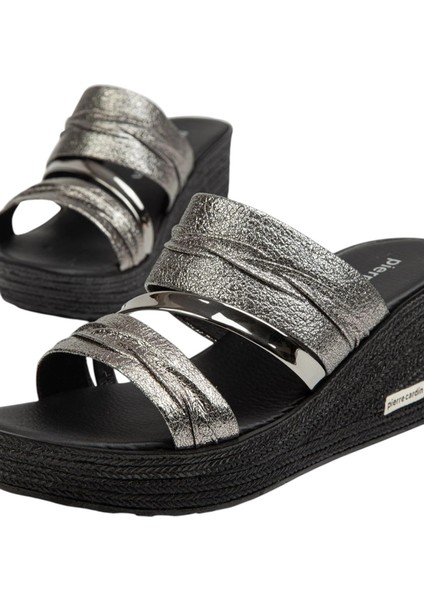Platin Kırışık Kadın Terlik PC-6962- fırsatları
