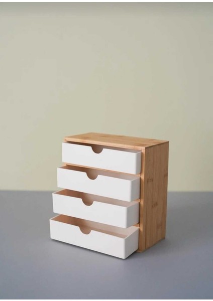 Bambu 4 Çekmeceli Çok Amaçlı Düzenleyici Organizer Kahverengi fırsatları