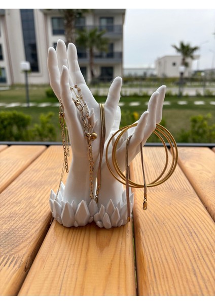 El Şeklinde Şık Yüzük ve Takı Düzenleyici, Gri Renkli Güzel Tasarım modelleri