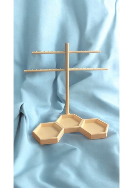 Bej Renkli Küpe ve Aksesuar Organizeri, Şık ve Pratik Saklama Çözümü