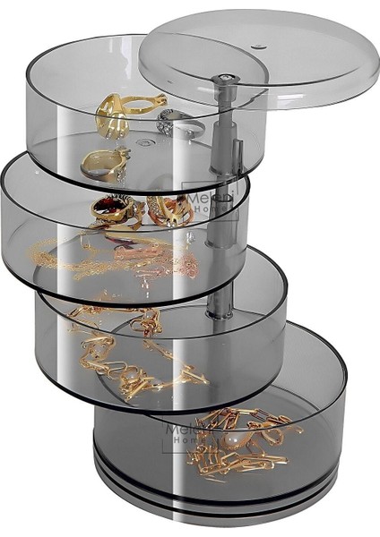 Dönebilen 4 Katlı Silindir Organizer, Şık ve Pratik Takı ve Makyaj Saklama Çözümü fiyatları