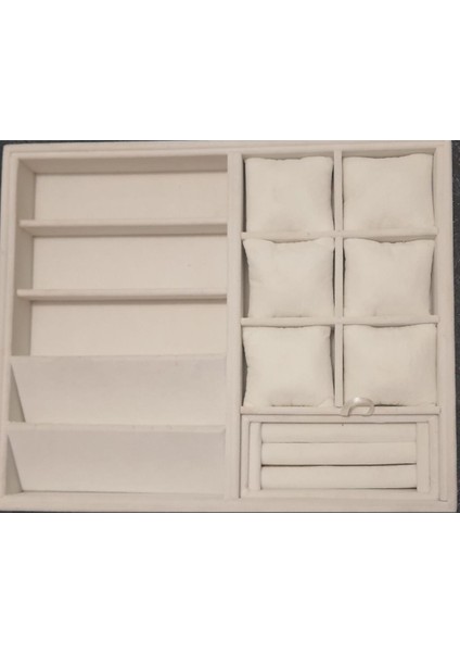 Krem Rengi Çekmece Içi Saat ve Takı Düzenleyici Çok Fonksiyonlu Organizer