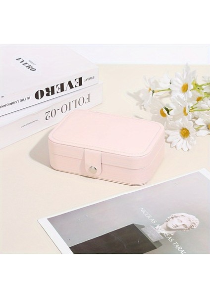 Şık 3 Bölmeli Takı Kutusu, Mücevher Düzenleyici ve Organizer, Pembe Renkli modelleri