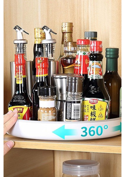 Beyaz Dönen Sunum Kasesi, Raflı, Çok Amaçlı, 360 Derece Dönebilen, Şık ve Kullanışlı fiyatları