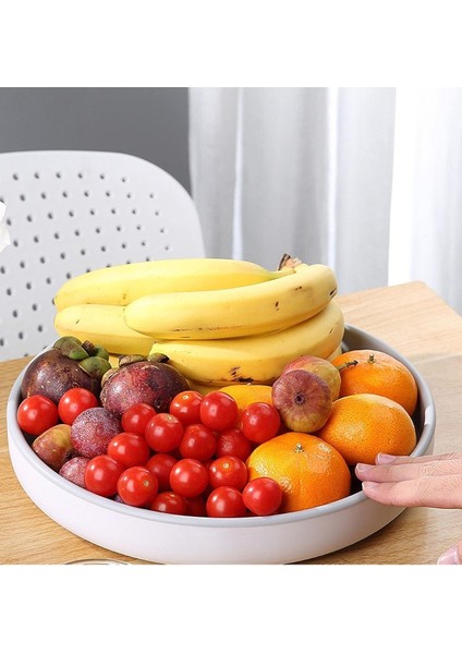 Beyaz Dönen Sunum Kasesi, Raflı, Çok Amaçlı, 360 Derece Dönebilen, Şık ve Kullanışlı indirimleri