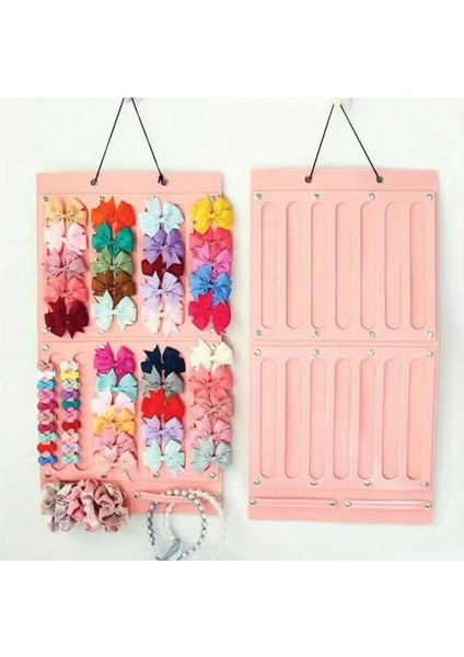 Pembe Dikey Saç Tokası Düzenleyici, Çocuklar Için Organizer