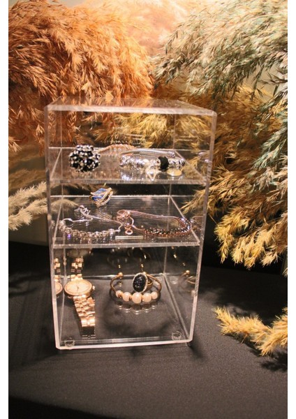 3 Katlı Şeffaf Pleksi Takı ve Kozmetik Organizeri, Banyo Düzenleyici fiyatları