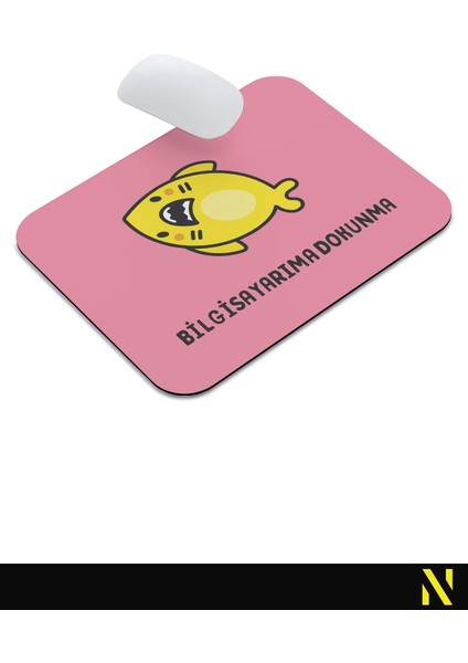 Sevimli Köpek Balığı Pembe Sarı Renkli Ergonomik Mouse Pad - 23 cm x 19 cm - Kaydırmaz Taban Ev ve Ofis Kullanımı Fare Altlığı Mousepad indirimleri