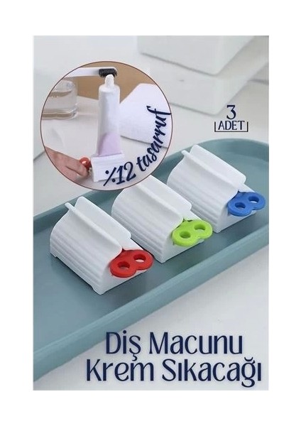 Diş Macunu Krem Sıkacağı 3 Lü Set Tuppo Design