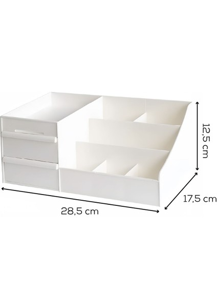 Çekmeceli Çok Amaçlı Organizer, Makyaj ve Takı Düzenleyici, Beyaz, Kullanışlı ve Şık fırsatları