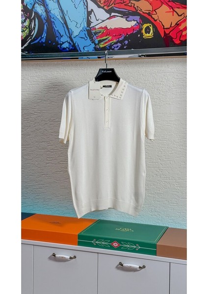 Yaka Taş Detaylı Erkek Polo T-Shirt Nw fiyatları