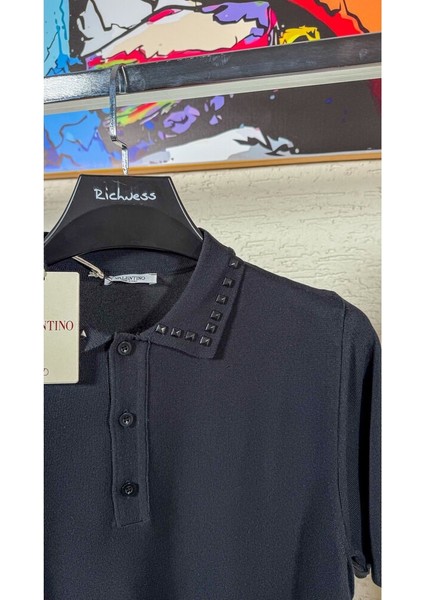 Yaka Taş Detaylı Erkek Polo T-Shirt Nw fırsatları