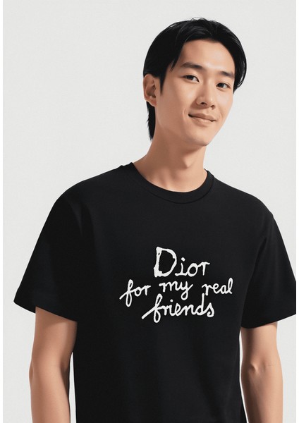 Nakış Yazı Detaylı Siyah Erkek T-Shirt Nw