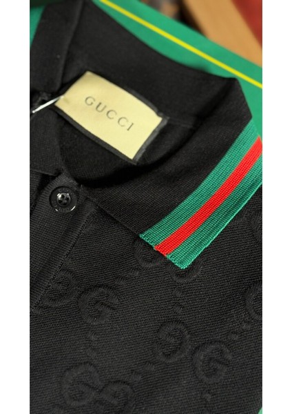 Monogram Nakış Detaylı Siyah Polo T-Shirt Nw fiyatları