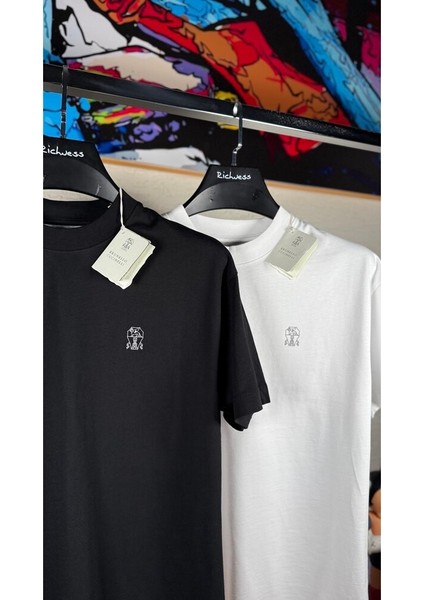 Erkek Siyah Renk T-Shirt – Logo Baskılı, Şık ve Rahat Tasarım modelleri