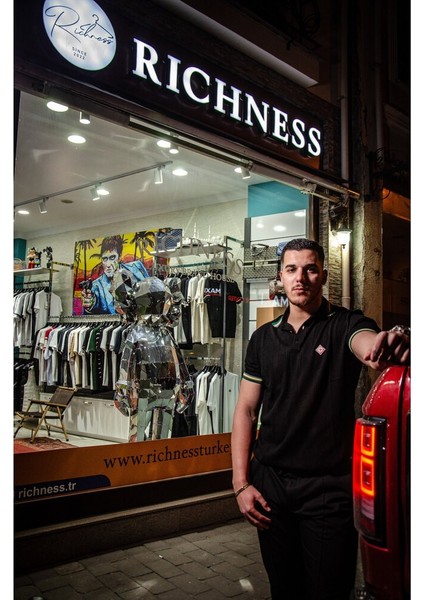 Havlu Kumaş Siyah Erkek Polo T-Shirt Nw fiyatları