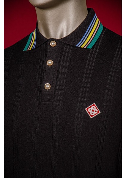 Havlu Kumaş Siyah Erkek Polo T-Shirt Nw modelleri