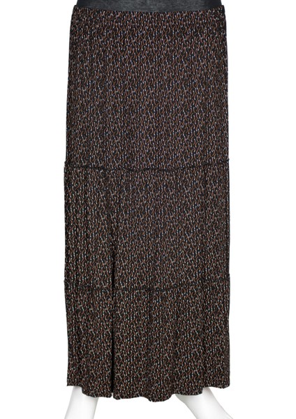 Hesna Kadın Nursel Lastikli 3 Kat Astarsız Siyah Penye Etek D42