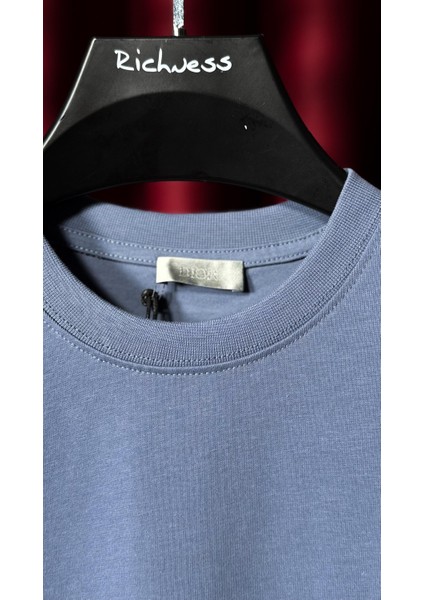 Nakış Logo Detaylı Mavi Erkek T-Shirt fırsatları