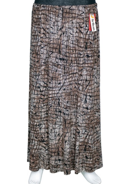 Kadın Betül 8 Parça Lastikli Astarsız Taş Beji Etek Desen 46