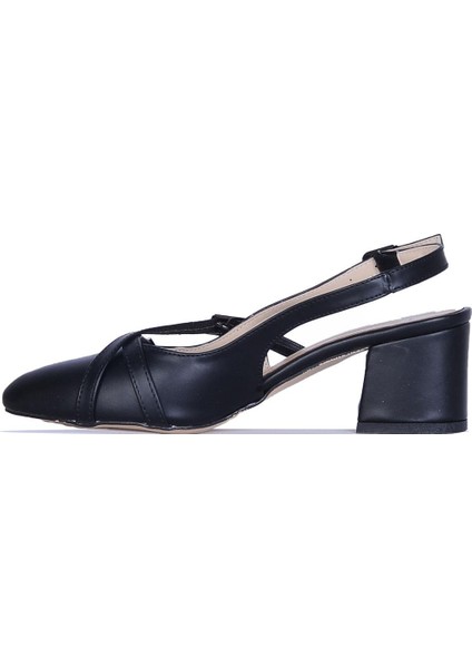 BY11 Ayışığı Siyah Cilt 6cm Kadın Topuklu Ayakkabı fiyatları