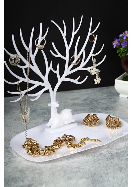 Siyah Geyik Tasarımlı Takı Standı, Yüzük ve Kolye Organizer, Şık ve Pratik Tasarım fiyatları