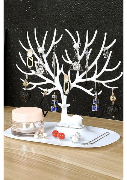 Siyah Geyik Tasarımlı Takı Standı, Yüzük ve Kolye Organizer, Şık ve Pratik Tasarım modelleri