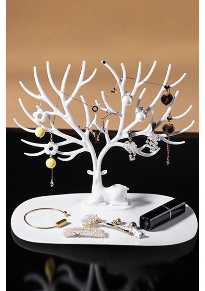 Siyah Geyik Tasarımlı Takı Standı, Yüzük ve Kolye Organizer, Şık ve Pratik Tasarım fırsatları