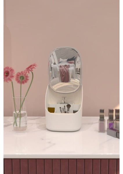 Aynalı Kanguru Kozmetik Düzenleyici Beyaz, Şık ve Pratik Organizer fiyatları