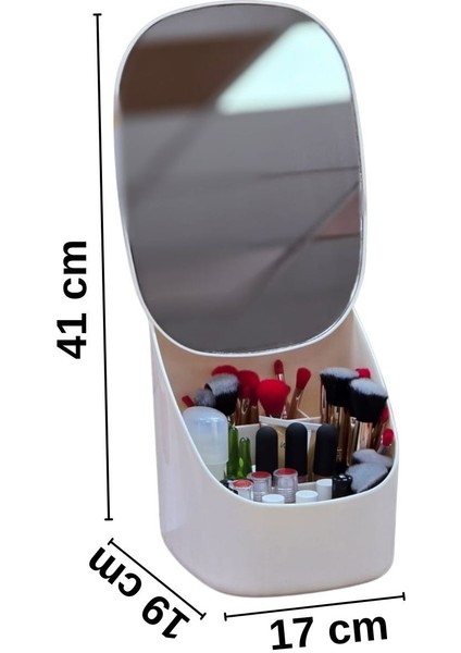 Aynalı Kanguru Kozmetik Düzenleyici Beyaz, Şık ve Pratik Organizer indirimleri