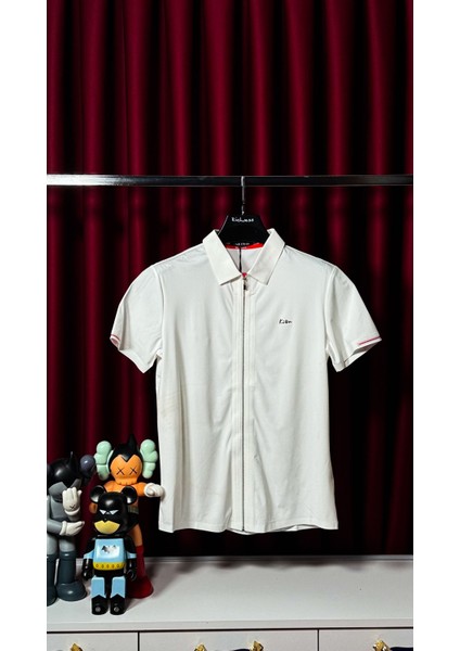 Ithal Baskı Logo Detaylı Beyaz Polo Yaka T-Shirt fiyatları