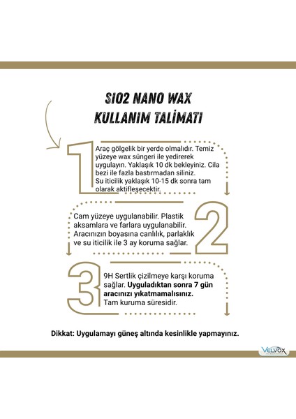 Sio2 Nano Seramik Wax Krem Cila Carnauba 110 gr, Alman Cila Bezi ve Wax Süngeri Hediye, Cila, Wax, Seramik Wax,